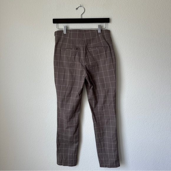 Grid Print Straight Leg Ankle Trousers - Picture 4 of 6